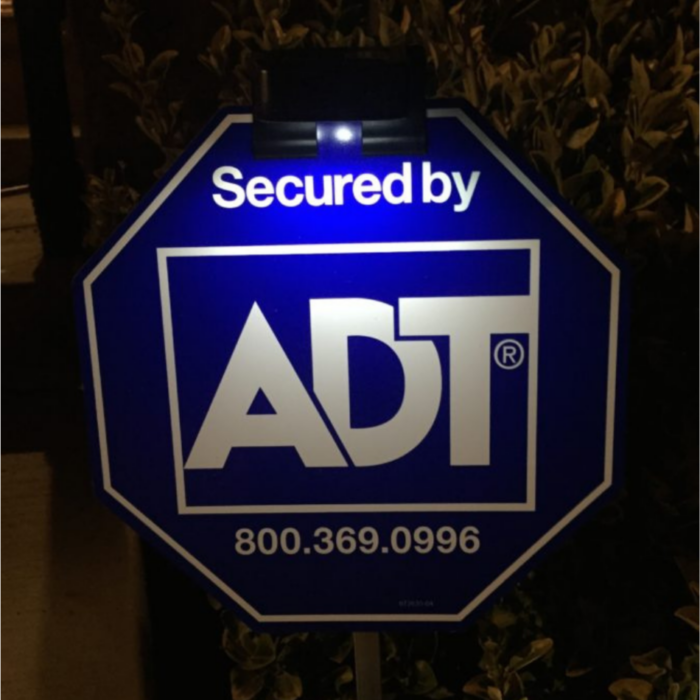 ADT Solar Yard Sign Light with 3 LEDs - Zions Security Alarms