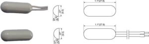 Hardwired Pill Side Leads Sensor Outline