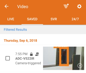 Viewing your saved clips using the app