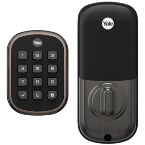 Yale low profile Push Button Keyless Deadbolt - Oil Rubbed Bronze