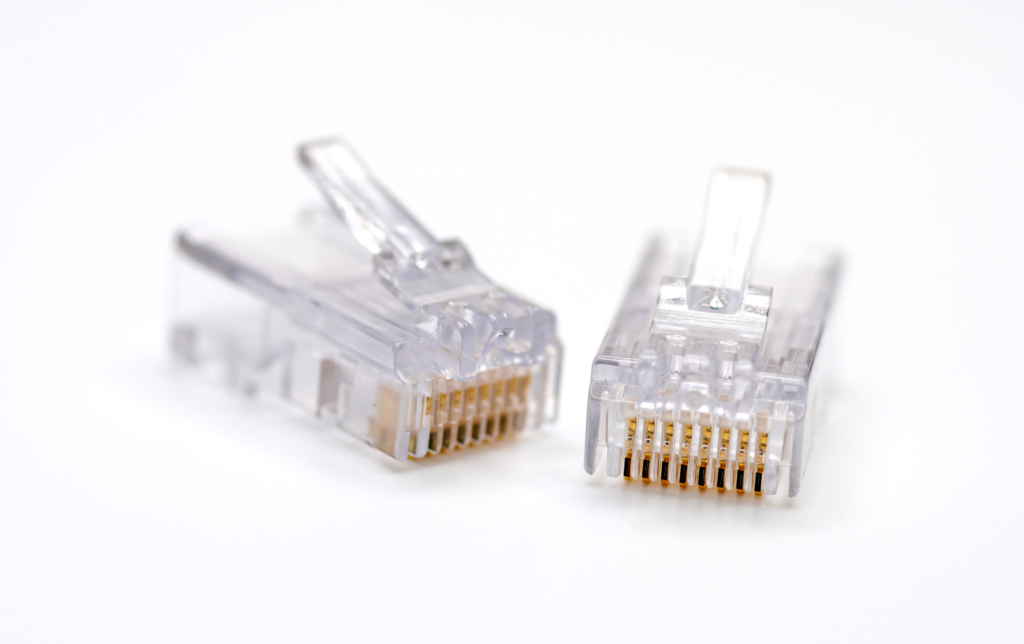 connector rj45 on white background