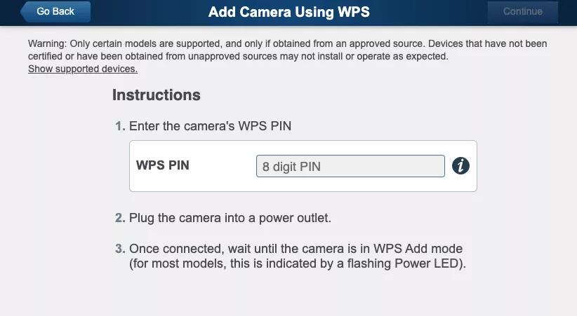 Add ADT Pulse Camera using WPS