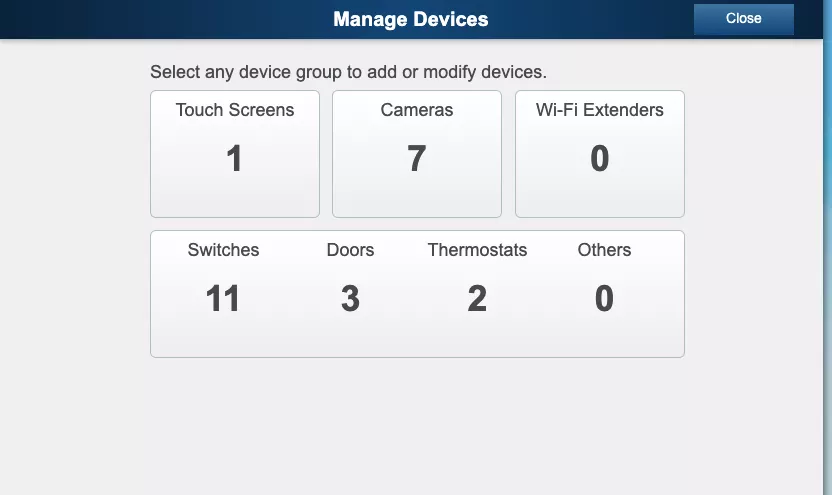 ADT Pulse Add Devices Screen Manage Devices