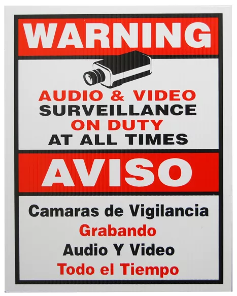 Security Camera Plastic Warning Sign Medium