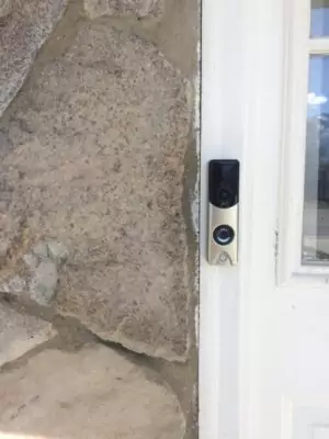 slimline alarmcom doorbell camera chrome