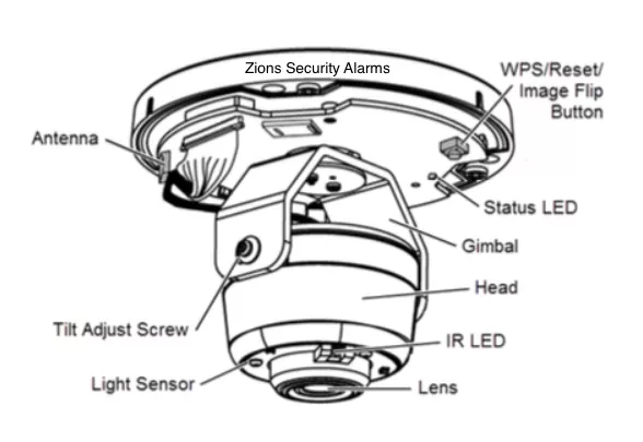 ADT Pulse Dome Camera MDC835 Components