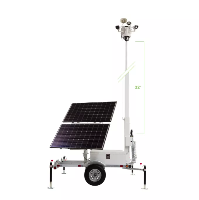Deluxe Mobile Video Surveillance Trailer Thermal Camera Audio
