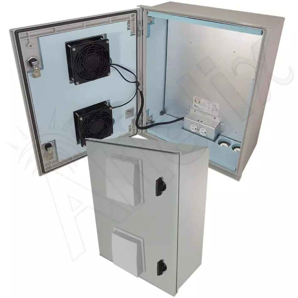 INSULATED FIBERGLASS NEMA COOLING/HEATING ENCLOSURE 20X16X8
