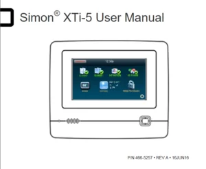 SIMON XTI5 Panel User Manual