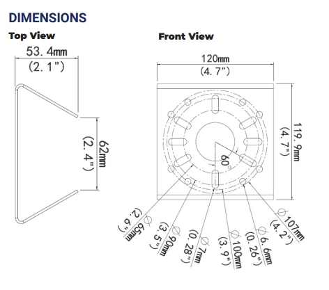 OpenEye Pole Mount Kit - Dimension