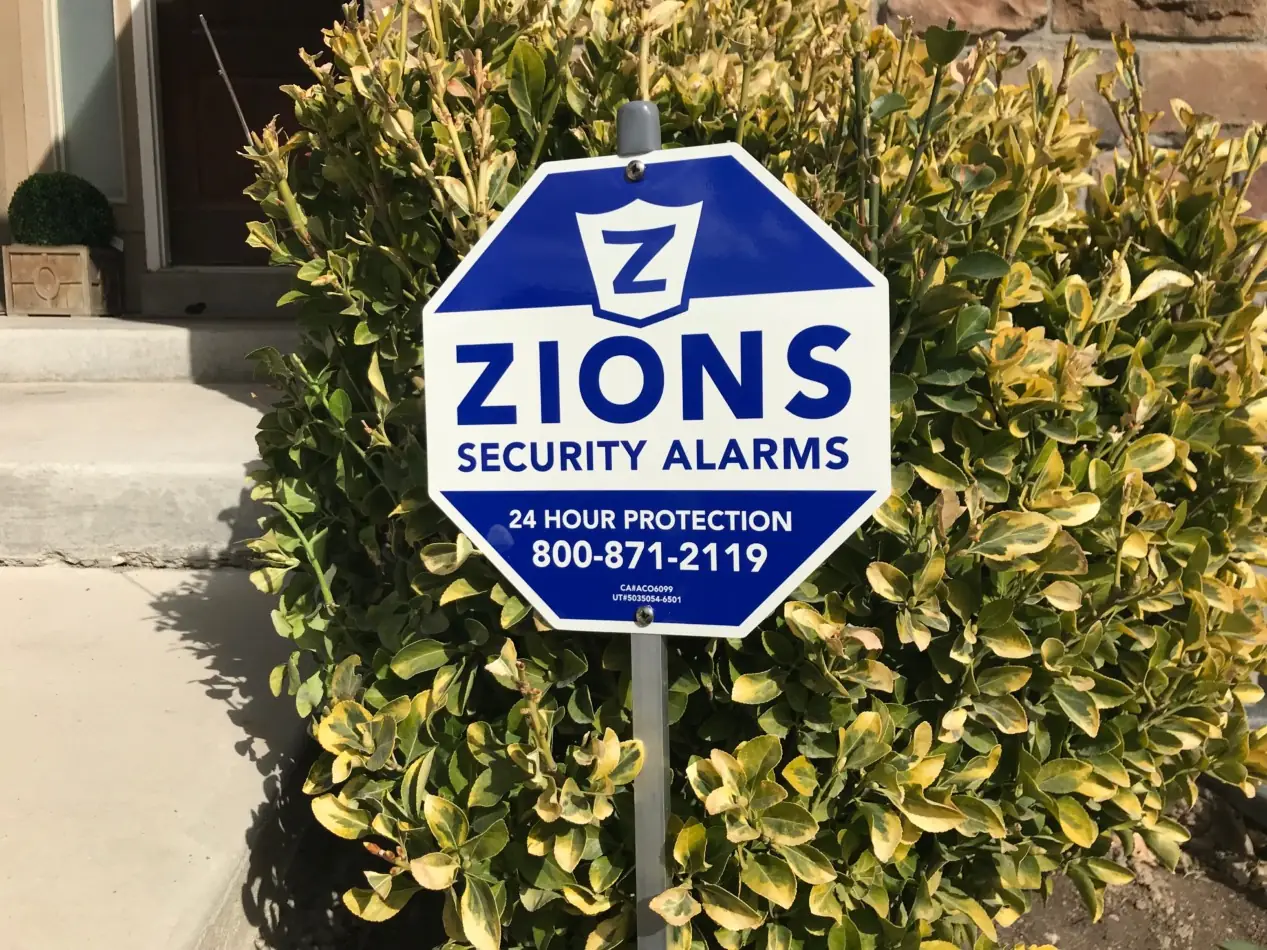 Zions Security Alarms Yard Sign
