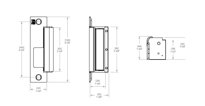 4-7/8" Universal Electric Strike Dimension