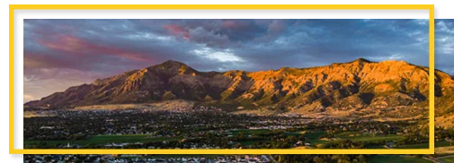 Aerial view of North Ogden, Utah Alarm and security system in Cache County, Utah
