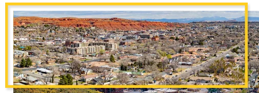Aerial view of the cityscape in Utah Alarm and security in Utah Cities