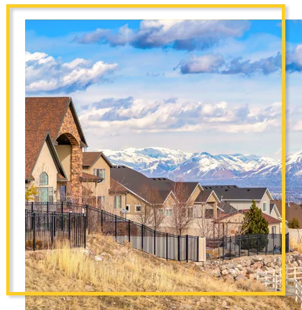 Hill houses overlooking scenic of Wasatch Mountain Alarm and security system in Utah