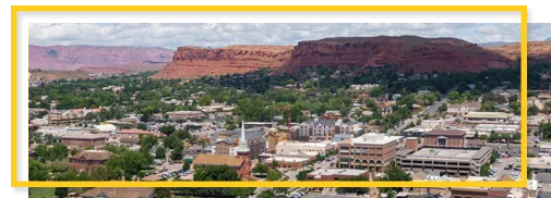 Aerial view of St. George, Utah Alarm and security system in Washington County