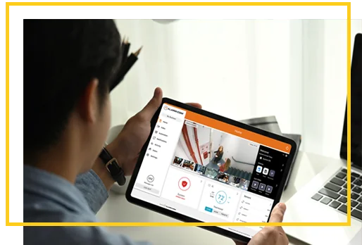 man with tablet for access control man with tablet for access control